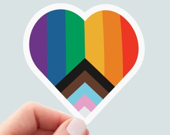 LGBTQ heart sticker, pride sticker, rainbow sticker, water bottle sticker, laptop sticker, decals, love is love, pride stickers, pride month
