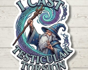 Cast TesticularTorsion Funny Wizard Meme Vinyl Decal