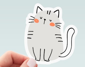 Grey cat sticker, cat mom sticker, funny cat mom stickers, cat lover stickers, tumbler stickers, water bottle sticker, water bottle decal