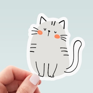 Grey cat sticker, cat mom sticker, funny cat mom stickers, cat lover stickers, tumbler stickers, water bottle sticker, water bottle decal