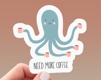 Octopus Sticker - Octopus Vinyl Sticker For Laptops, Cars, Water Bottles - High-Quality, Durable- Gifts For Octopus Lovers
