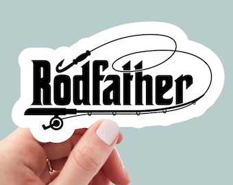 Rodfather fishing sticker, laptop sticker, water bottle sticker, cooler sticker, fishing sticker, funny sticker, decals