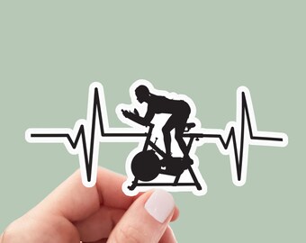 Spin Bike sticker, Cycling Sticker, Peloton, motivational laptop decals, tumbler stickers, water bottle sticker