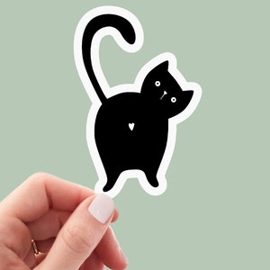 Funny black cat sticker, Cat Stickers, Water Bottle Sticker, cute stickers, Cat Decal, Laptop Sticker, Funny Stickers, Sarcastic stickers