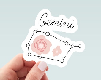 Celestial Gemini sticker, Gemini zodiac, astrology sticker, zodiac sticker, laptop stickers, funny stickers, water bottle sticker