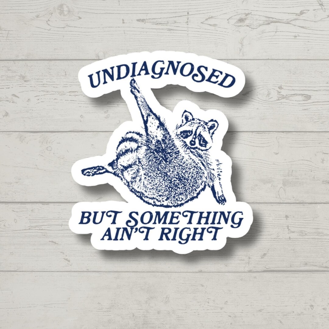 Set 3PCS - Even Baddies Get Saddies Sticker Funny Raccoon Mental Health 2" Water Assistant, Vinyl Waterproof Die-Cut Sticker For Laptop, Water Bottle, Hard Hat, Helmet, Car, Phone (2 Inches