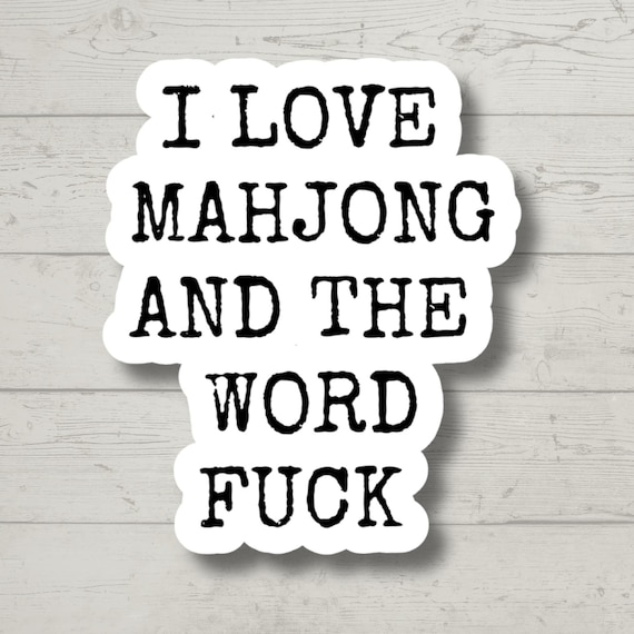 Love Mahjong Sticker, Mahjong Player Gift, Cute Game Night Decal, Waterproof Vinyl Sticker for Kindle & Journal