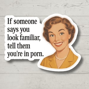 You Look Familiar, Retro, Funny Stickers, Sarcasm Stickers, Sarcastic Stickers, Funny Laptop Sticker, Funny Decals, Water Bottle Stickers
