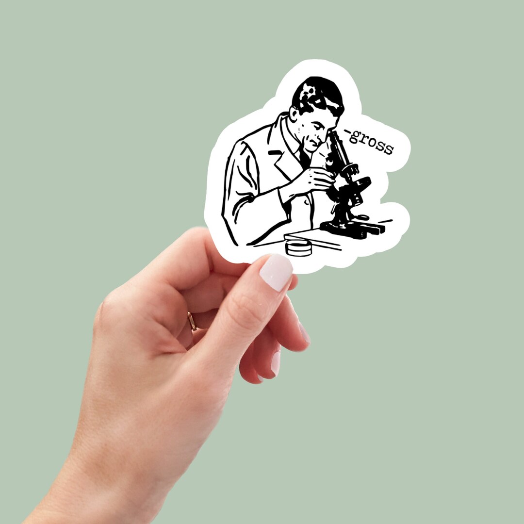 Science Microscope Waterproof Vinyl Sticker, Laptop Stickers, Funny ...