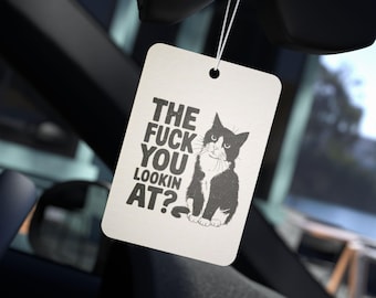 Funny Cat Car Air Freshener - Quirky, Humorous Scented Tag for Pet Lovers, Car Decor, Gift for Cat Owners, Fun Novelty Item
