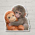 Viral Baby Monkey Sticker - Punch the Monkey Cute Decal for Water Bottles and Laptops - Famous Zoo Monkey - Emotional Support Animal Sticker product logo