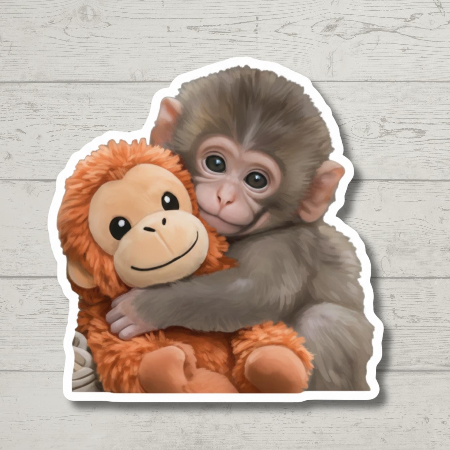 Monkey Rutt Viral Baby Monkey Sticker - Punch the Monkey Cute Decal for Water ...