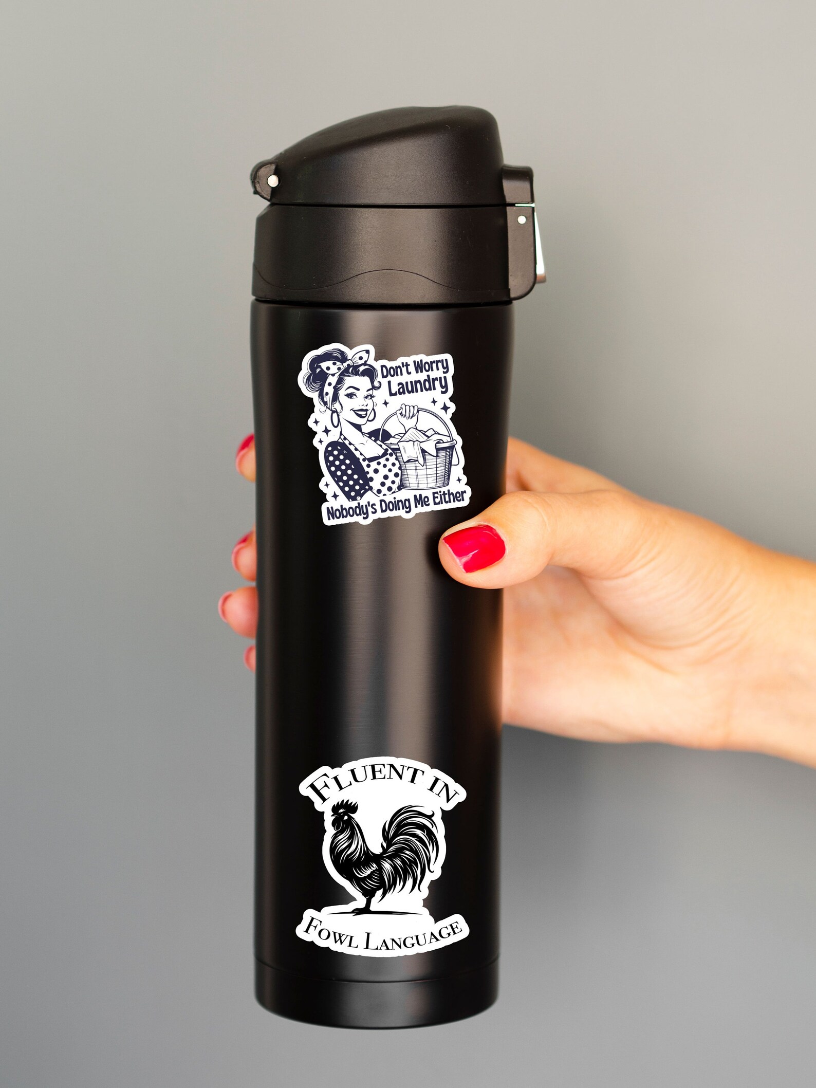 Fluent in Fowl Language Sticker, Laptop Stickers, Water Bottle Stickers ...