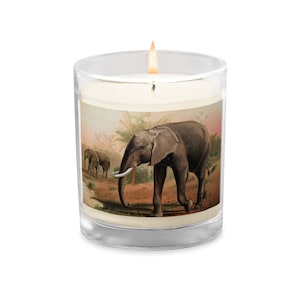 Soy Wax Candle – Cute Elephant Candle with Glass Jar and unscented candle.
