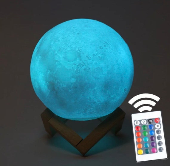 LOGROTATE Moon Lamp, 16 Colors LED Night Light for Kids 3D Printing Moon  Light with Stand & Remote/Touch Control & Timing, Moon Light Lamp for Kids