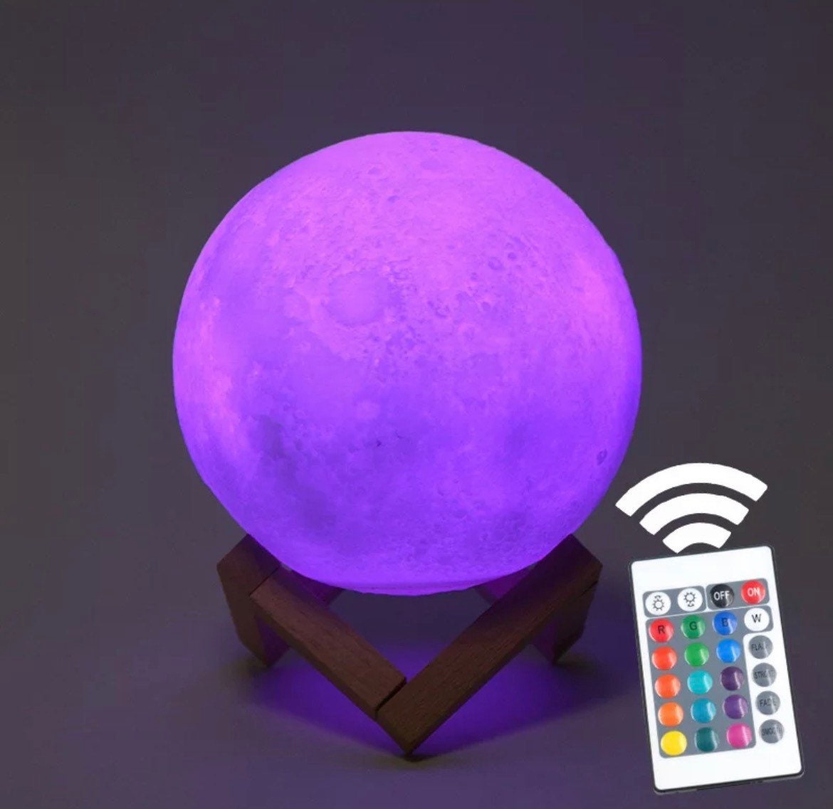 Freischwebende Deko-Leuchte mit beleuchtetem Mond und Magnet-Basis