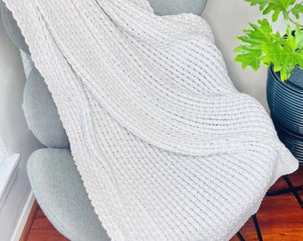 Cable Knit Throw Blanket, Woven Throw Blanket, Chunky Knit Throw, Handwoven Blanket, Boho Throw, Chunky throw blanket, White Throw Blanket,