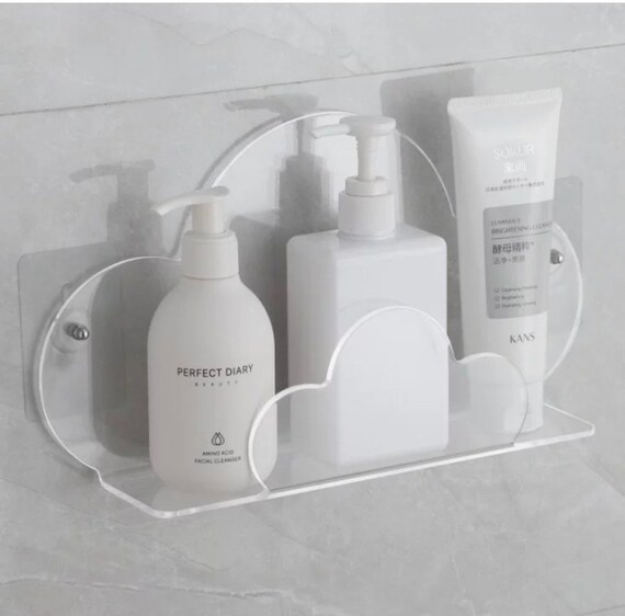 Cloud Shelf, Acrylic Skincare Floating Shelf, Wall Mounted Shower