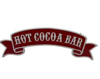 Giant Hot Cocoa Bar Banner Sign Country Primitive Cafe Kitchen Christmas Decor