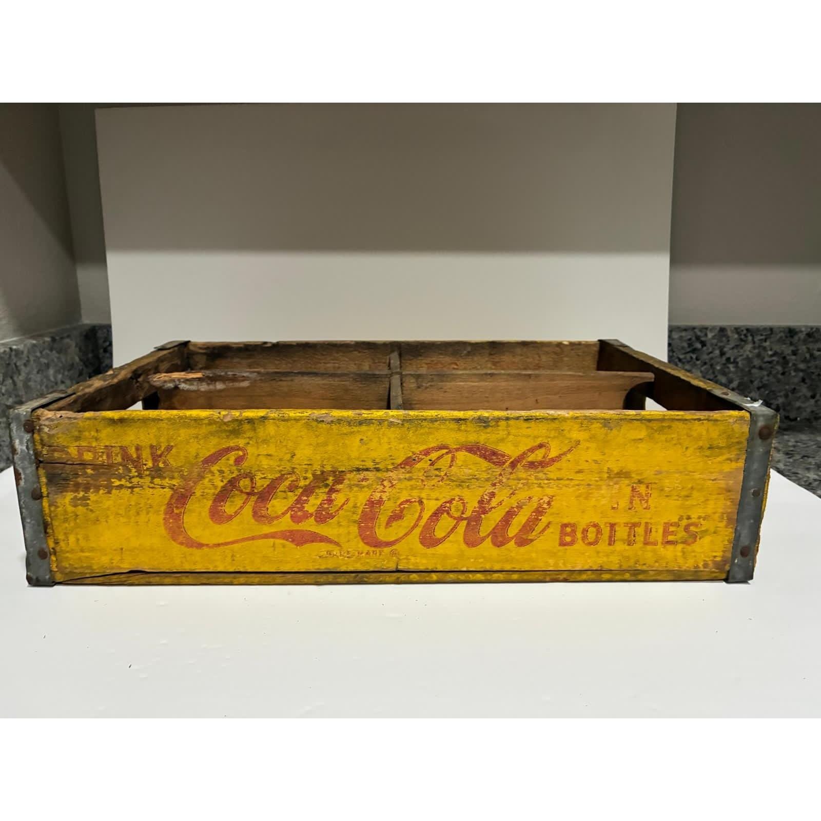 古いアメリカ使用 Coca-Cola アンティークボックス 仕切り付き 【公式