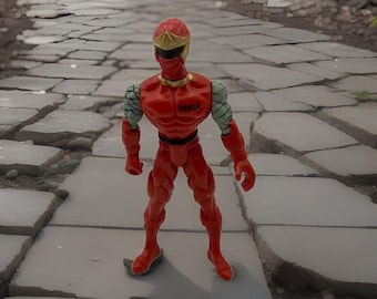 Figura de acción de 6 pulgadas de Toy Power Rangers Ninja RED Ranger de 2002 vintage.