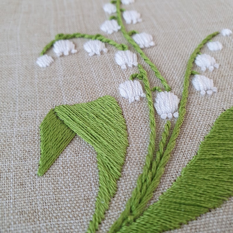 Lily of the Valley Hand Embroidery, Spring Flowers Pattern DIY