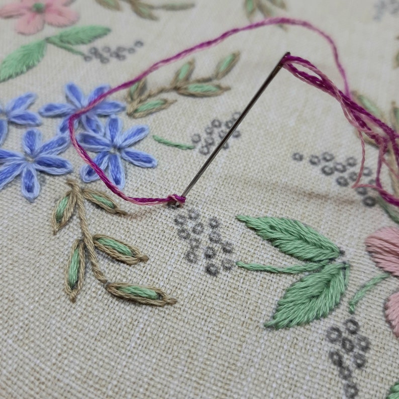Floral Wreath Hand Embroidery, Spring Flowers Pattern DIY, Botanical ...