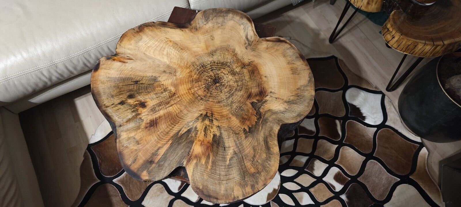Rustic Live Edge Natural Wood Slab Monkey Puzzle Hard Wax Oil Finish ...