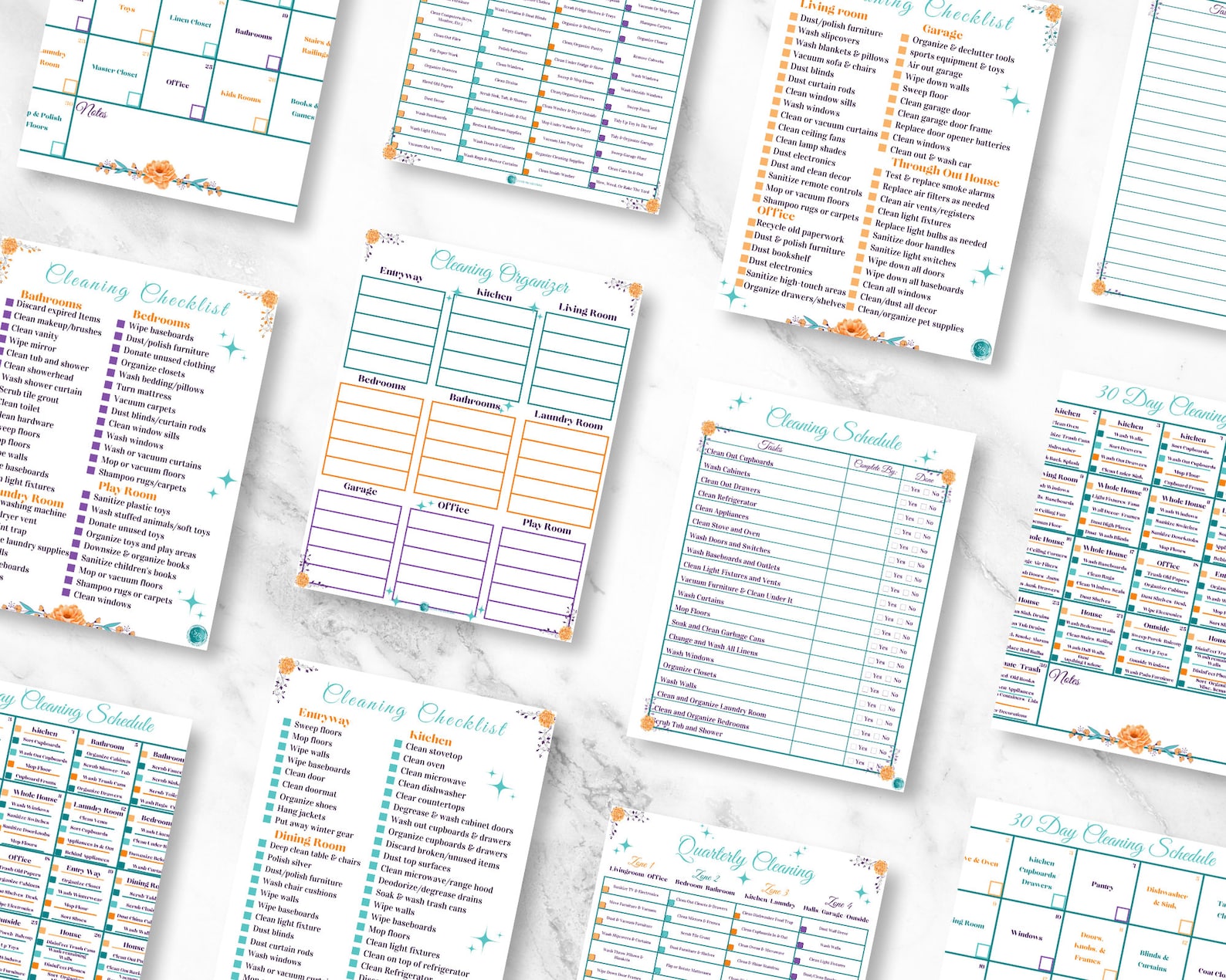 Printable Cleaning Schedule Bundle Cleaning Checklist Quarterly ...
