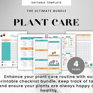 Printable Plant Care Tracker Bundle Indoor Plant Calendar Plant Care Cards Watering Checklist Plant Care Planner Indoor Plant Markers
