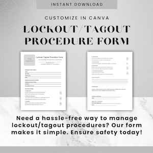 Lockout Procedure Form Canva Editable Template Tagout Procedure Form ...