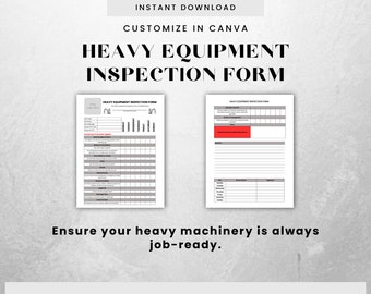 Heavy Equipment Weekly Inspection Template