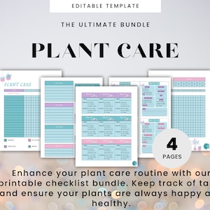 Printable Plant Care Tracker Bundle Indoor Plant Calendar Plant Care Cards Watering Checklist Plant Care Planner Indoor Plant Markers