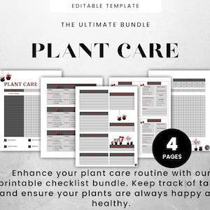 Printable Plant Care Tracker Bundle Indoor Plant Calendar Plant Care Cards Watering Checklist Plant Care Planner Indoor Plant Markers