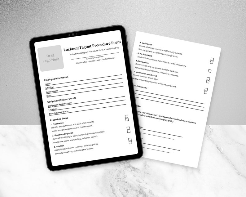 Lockout Procedure Form Canva Editable Template Tagout Procedure Form ...