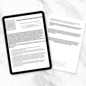 Drug/alcohol Testing Consent Form Canva Editable Template Drug ...