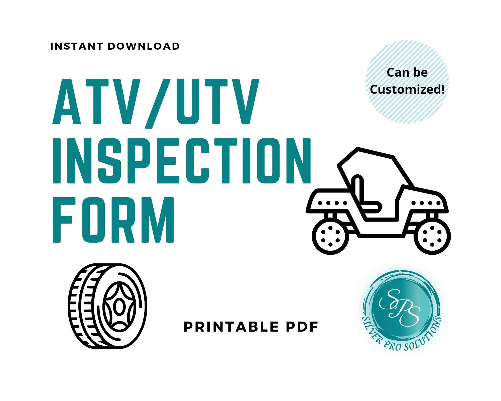 ATV/UTV Weekly Inspection Form Etsy