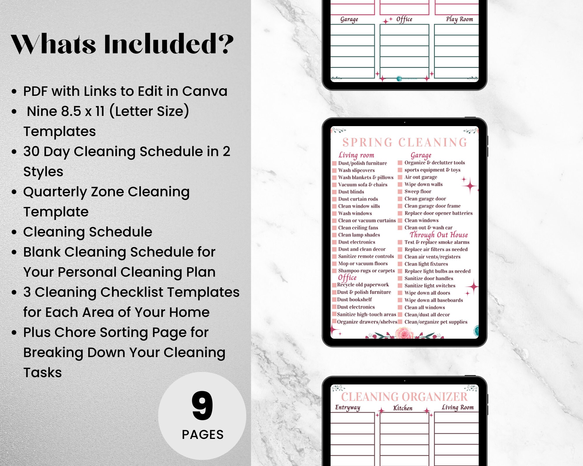 Printable Cleaning Schedule Bundle Cleaning Checklist Quarterly ...