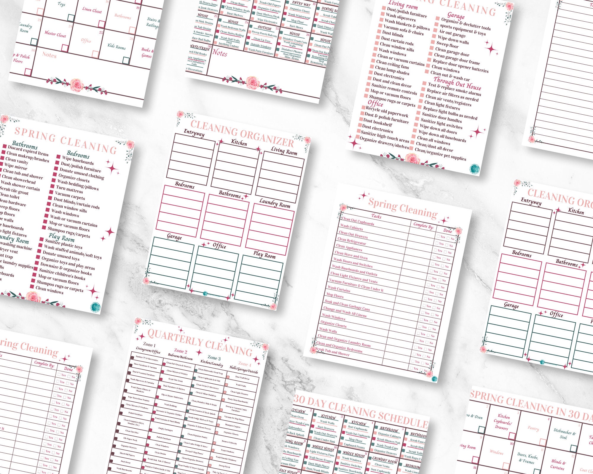 Printable Cleaning Schedule Bundle Cleaning Checklist Quarterly ...