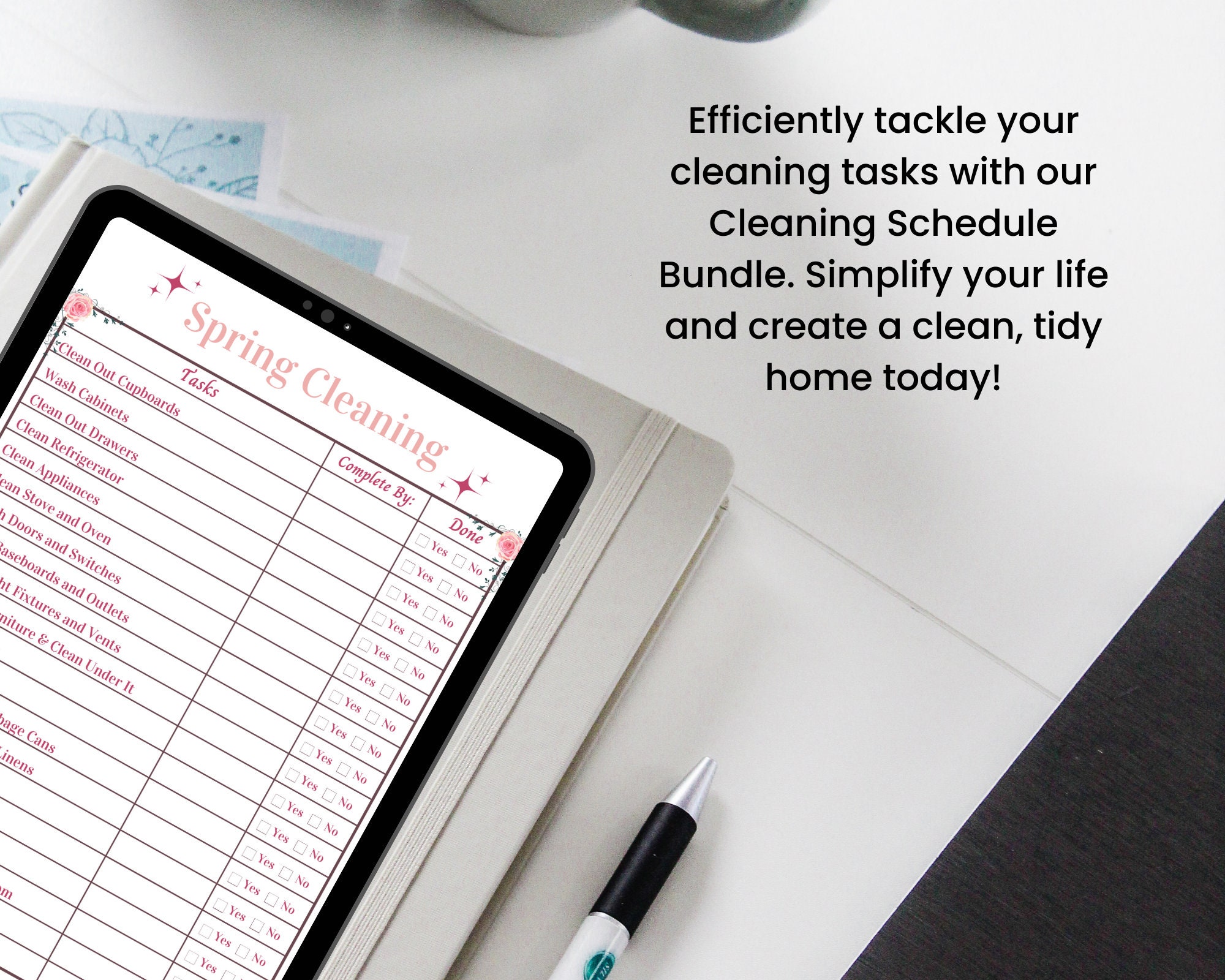 Printable Cleaning Schedule Bundle Cleaning Checklist Quarterly ...