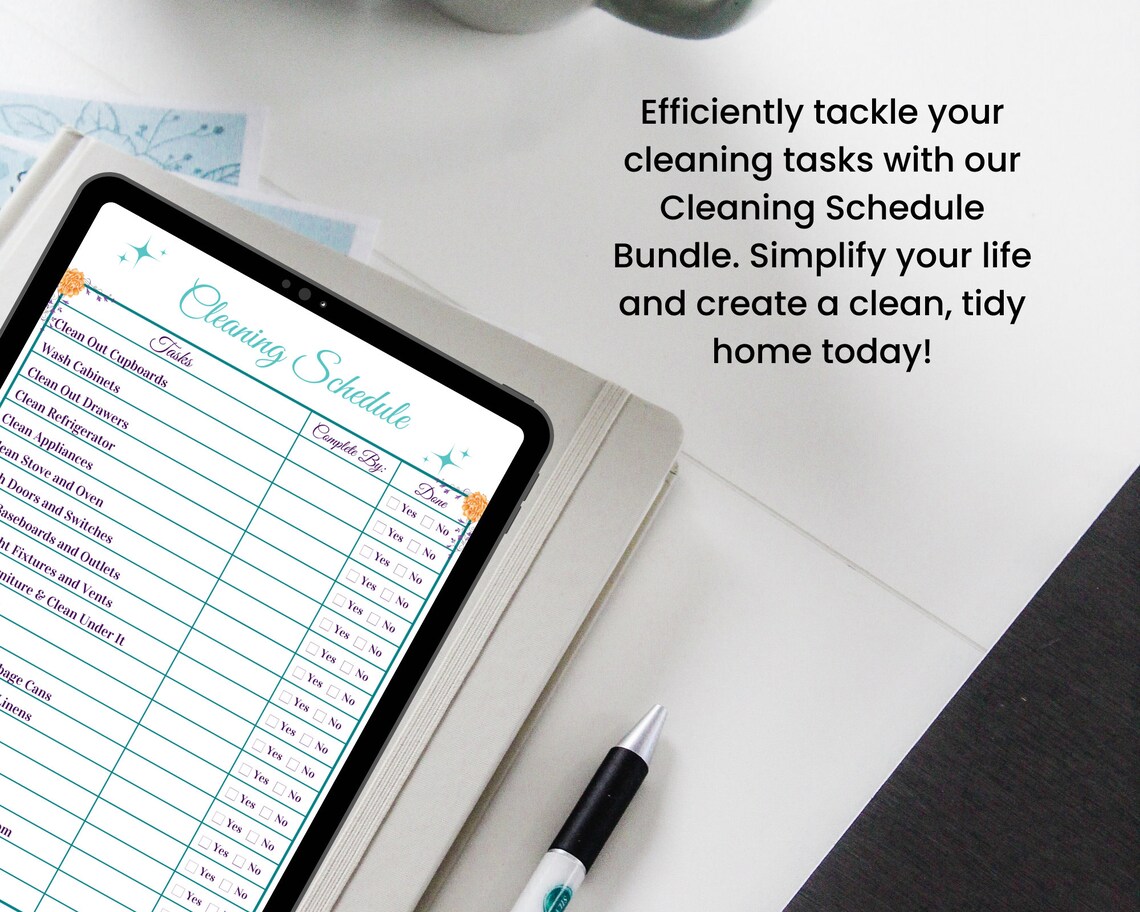 Printable Cleaning Schedule Bundle Cleaning Checklist Quarterly ...