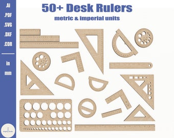Laser Cut Rulers - Back to School Rulers - 50+ Rulers Bundle - Laser Cut Files - Vector DXF & SVG files for laser cutting wood - Glowforge