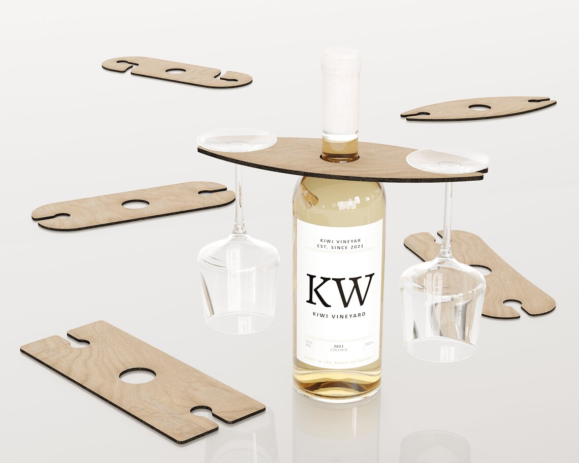 Laser Cut Wine Caddy Glass Holder 25 Designs Bundle Any Etsy UK
