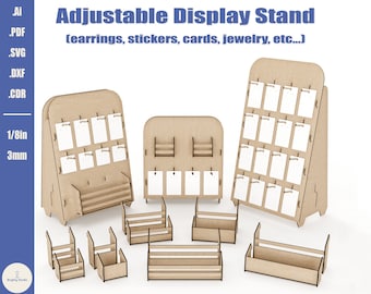 Laser Cut Earring Display Stand SVG, Craft Show Vendor Display Holder (Digital Download)