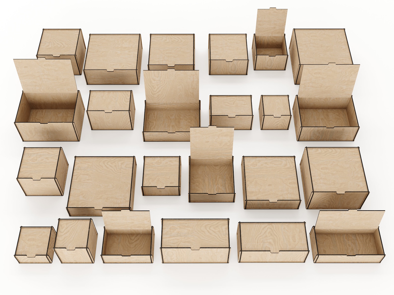 Slotted Box Frame Laser Cut Slotted Box With Flip up Lid: 24 Box Bundle (SVG DXF PDF) - Etsy