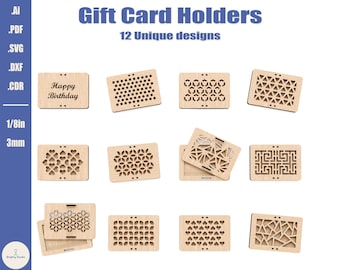 Laser Cut Gift Card Box SVG, Sliding Money Holder (Digital Download)