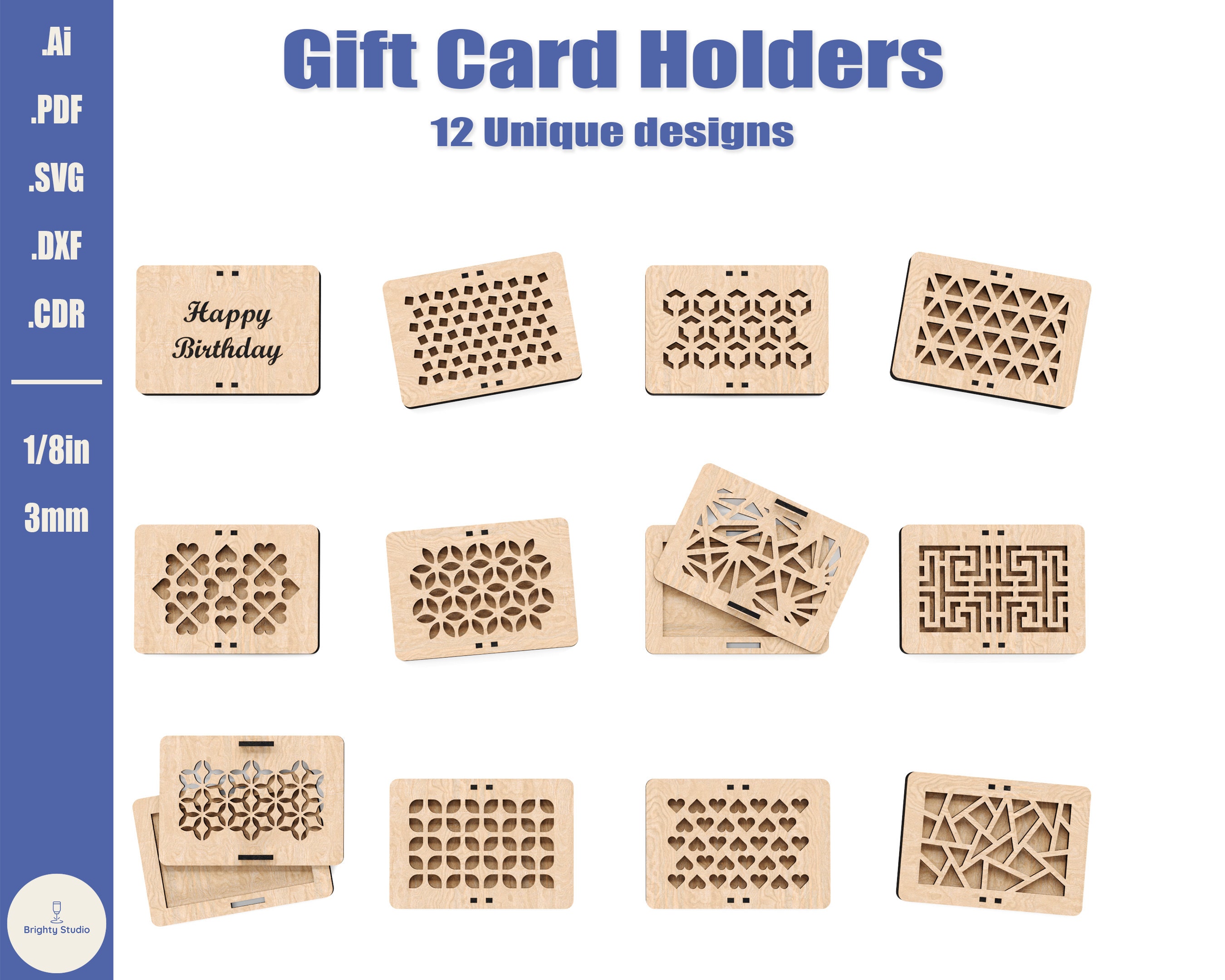  JOYIN 6 Christmas Gift Card Holder Tin Boxes 4.7” x