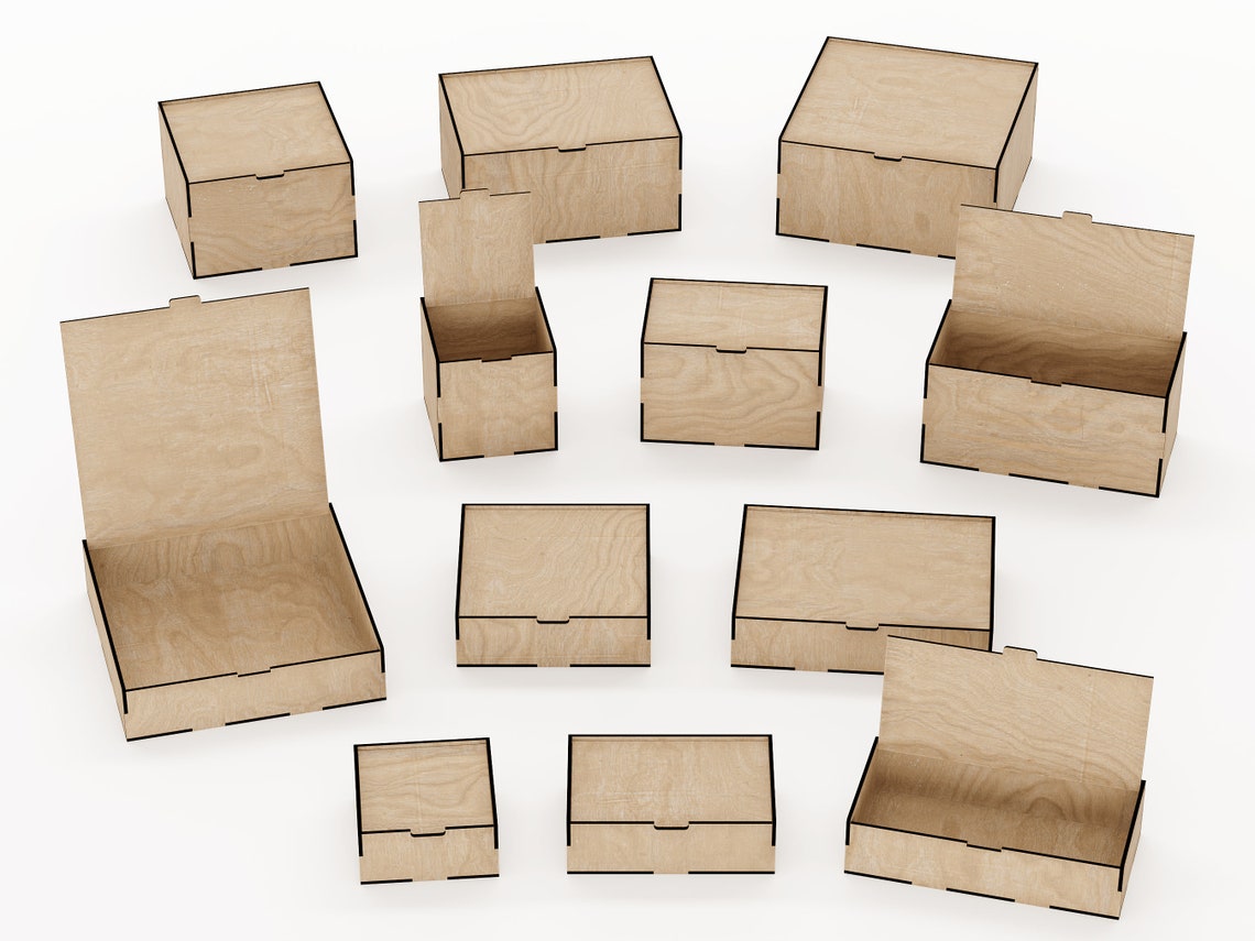 Laser Cut Box With Flip up Lid Storage Box Bundle Multiple - Etsy UK