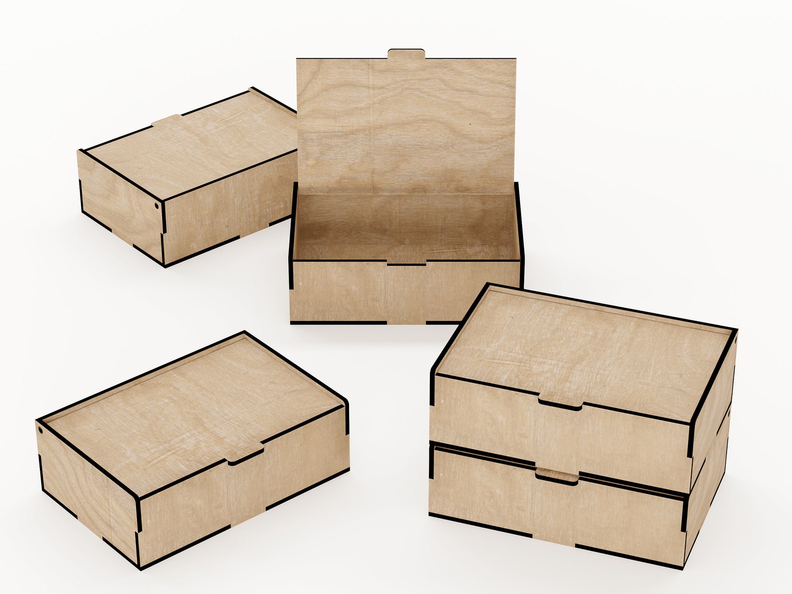 Laser Cut Box With Flip up Lid Storage Box Bundle Multiple Etsy