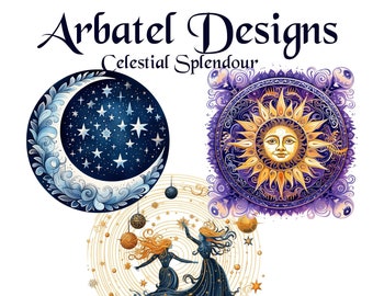 Celestial Splendor - A Captivating Collection of 26 Cosmic Clipart Images